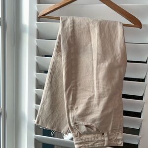 Zara Mom fit Beige/Light Brown/Tan Ankle Length Jeans